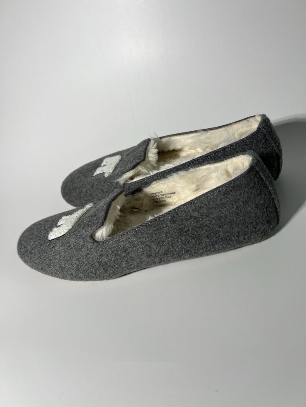 Talbots Fireside Polar Bear Slippers Gray Women’s Size 8M - Picture 9 of 14